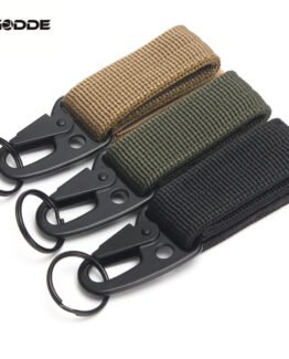 Outdoor Camping Military Tactical Nylon Belt Metal Hanging Carabiner Backpack Hook Clasp Survival Gear keychain outdoor tools