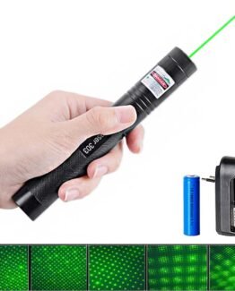 Powerful Green Laser Pointer 532nm 5mW 303 Laser Pen Adjustable Focus Burning Match Beam With 18650 Battery+Charger